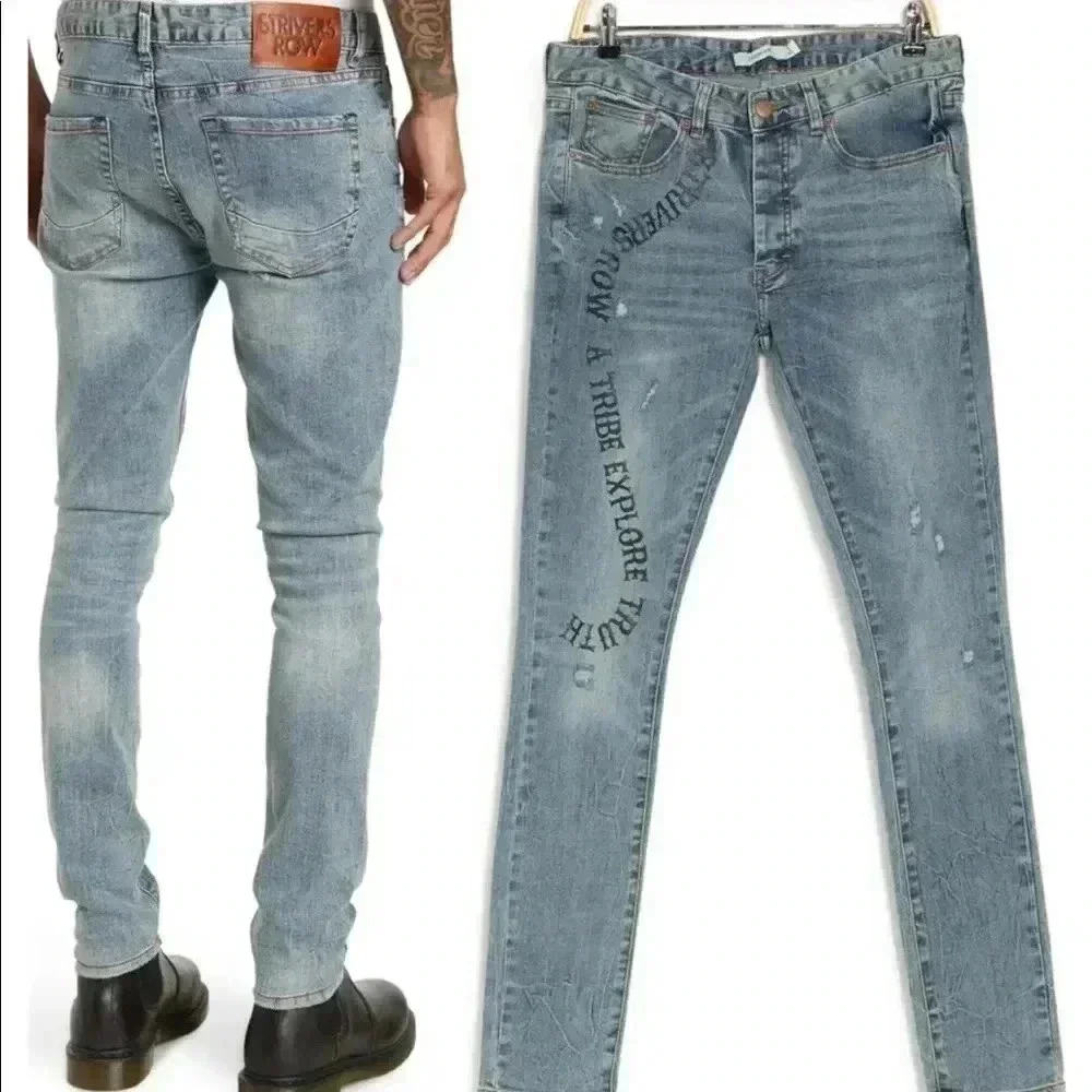 NWT STRIVERS ROW Sugar Maple Distressed Denim Jeans Sugar Maple Mens Sz 40
